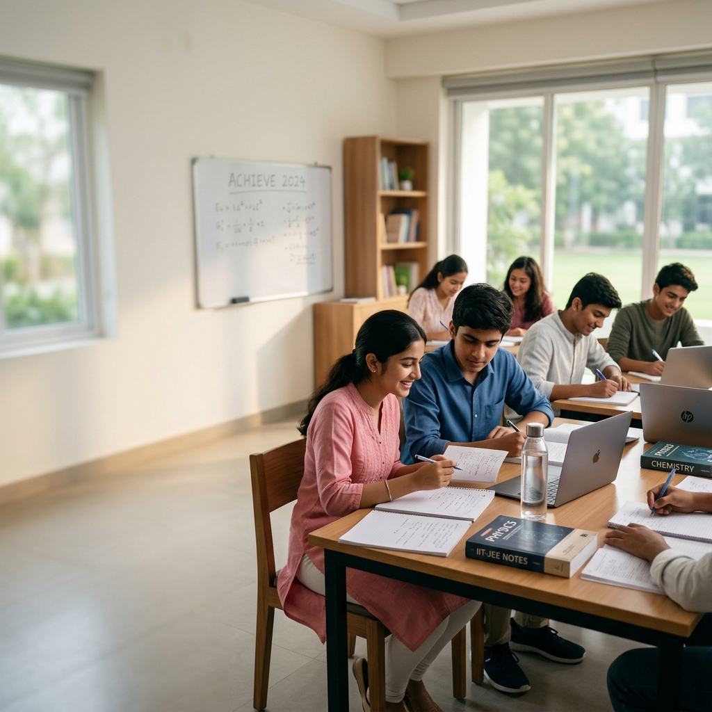 Students studying at RD Vidyapeeth